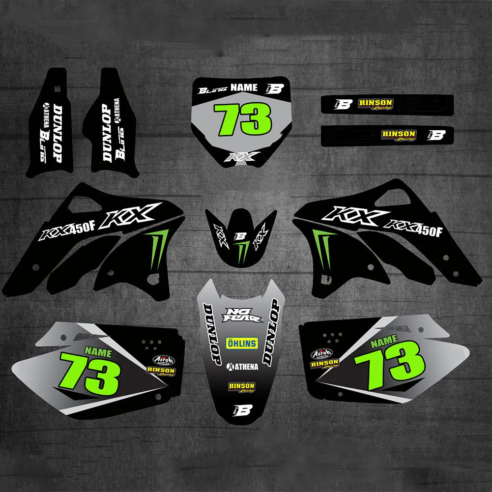 Бесплатный пользовательский номер имя Мотокросс графика фоны наклейки Наборы