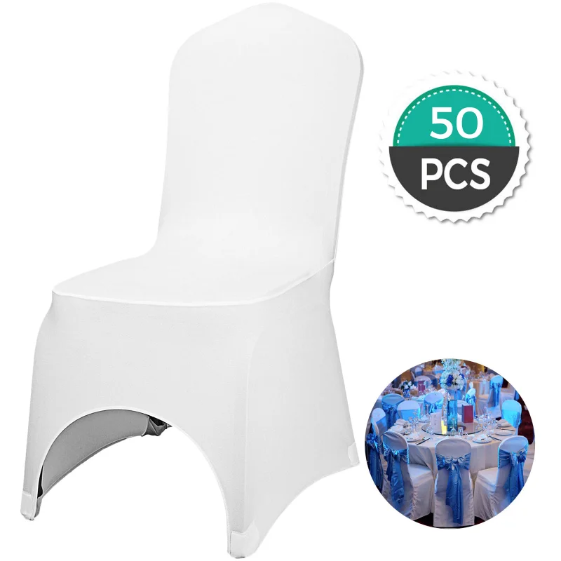 

VEVORbrand 50 PCS White Chair Covers Polyester Spandex Chair Cover Stretch Slipcovers for Wedding Party Dining Banquet Chair