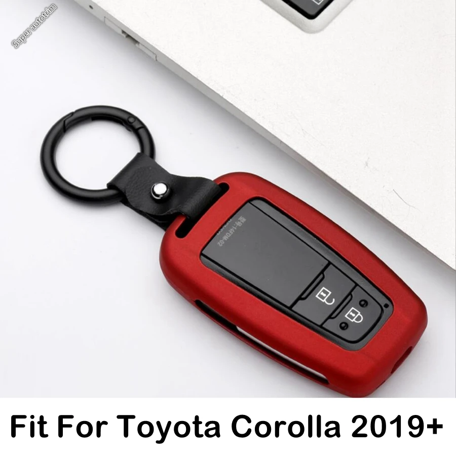 

Carbon Fiber Style / Red Accessories Fit For Toyota Corolla 2019 - 2023 Car Key Case Cover Shell Protection Decoration Interior