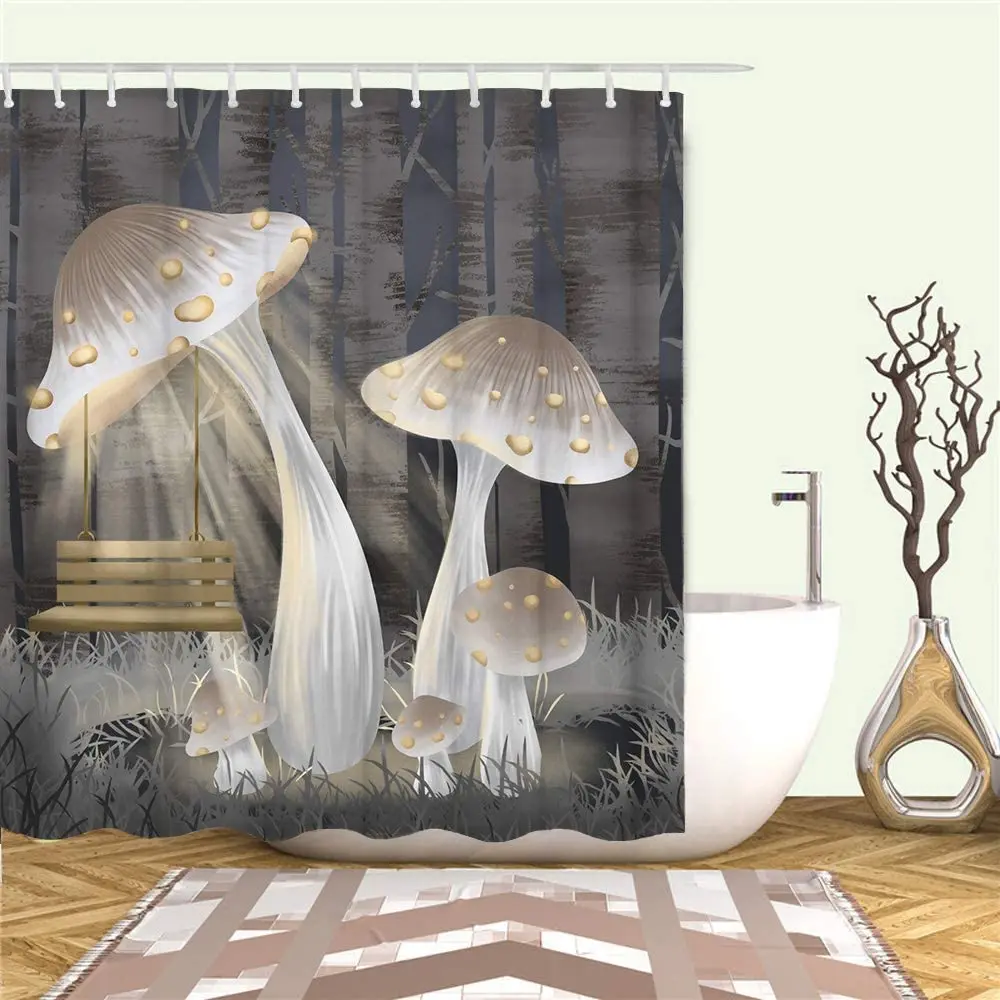 Фантазийная занавеска для ванной комнаты тканевая игривая семейная подсветка в