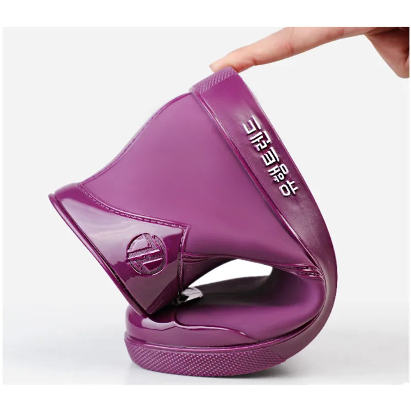 Women's Short Ankle Rain Boots 2022 New Lightweight Chelsea Boots Non-slip Waterproof Ankle Rainboots Females Footwear X0136