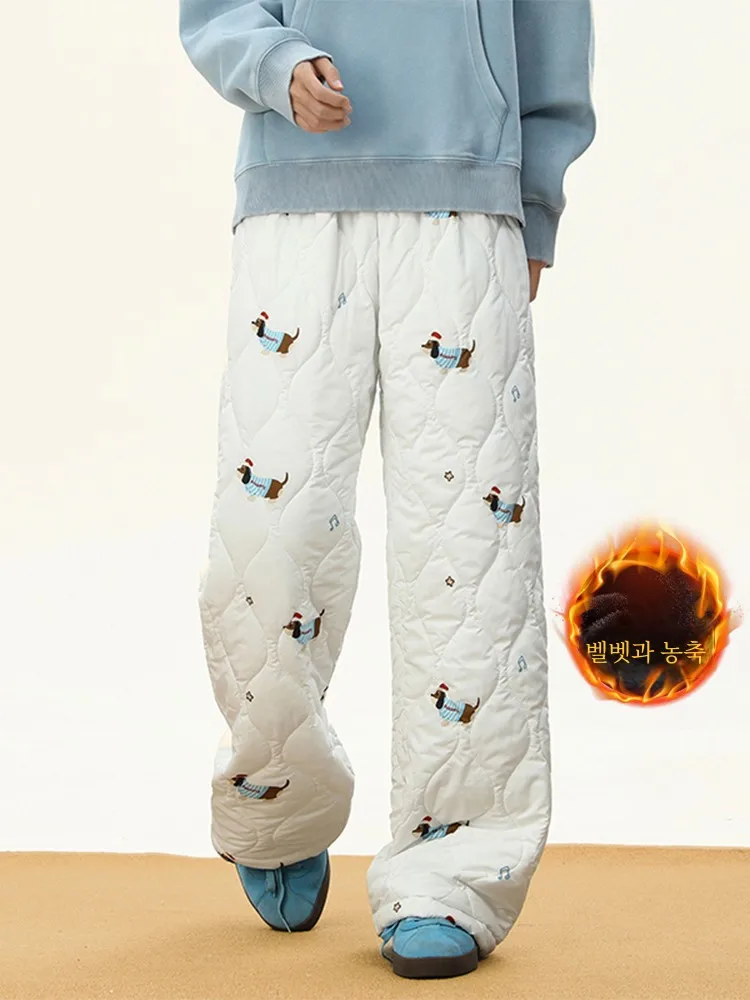 Gourd Pattern Sausage Dog Cotton-padded Trousers Men and Women Winter Fleece-lined Thickened Mountaineering Ski Pants minus 4...