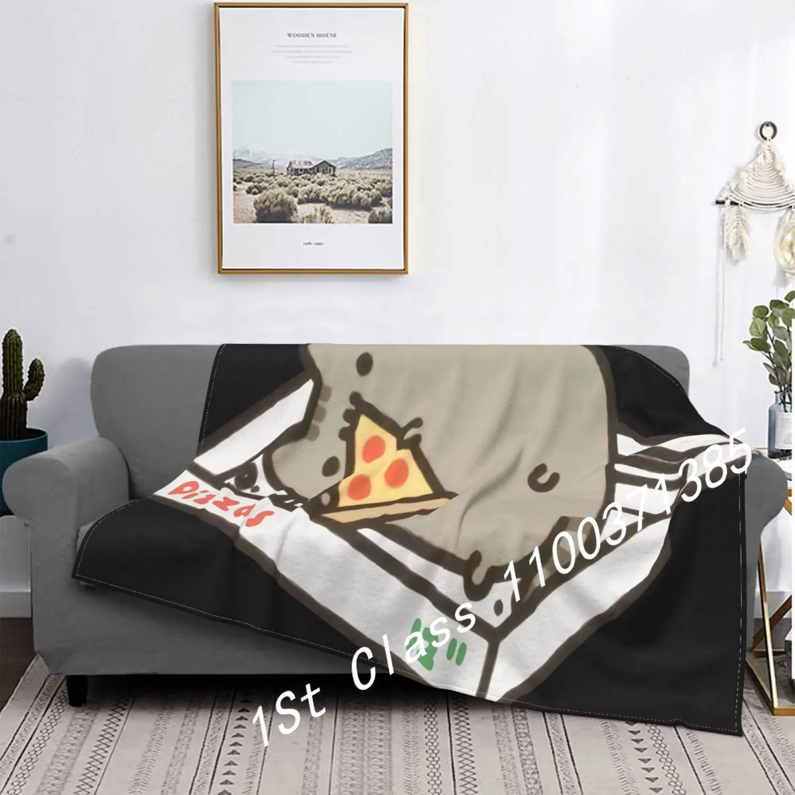 

Pusheen The Cat Pizza Box Pusheen Blanket Anime Plush Bedspread In The Bedroom Beach Blanket Cover Bed Linen Blankets For Beds