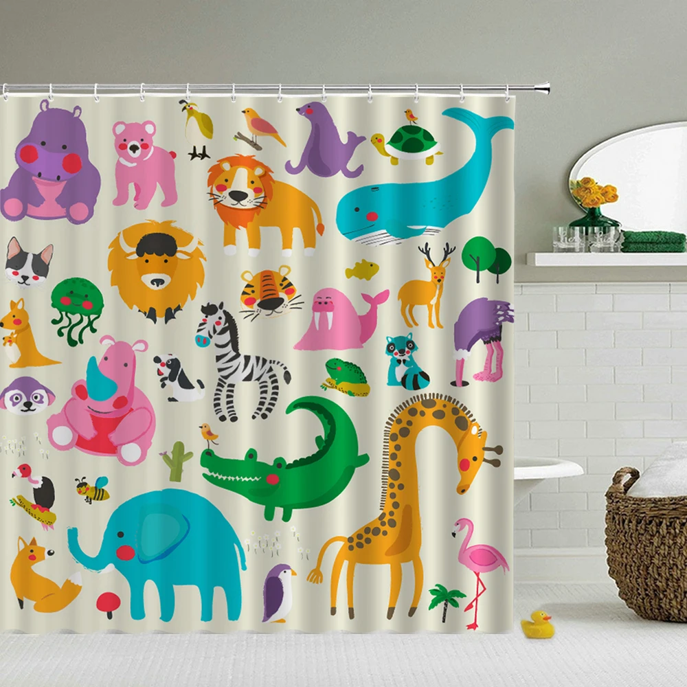 

Cat Home Bathroom Decorative Shower Cartoon Cute Animal Curtain Kids Bathroom Waterproof Curtain Bathtub Screen Cortinas De Baño