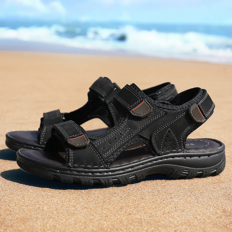New Fashion Classics Men's Sandals Breathable Genuine Leather Beach Shoes Comfortable Casual Summer Shoes Men Leisure Sandals images - 6