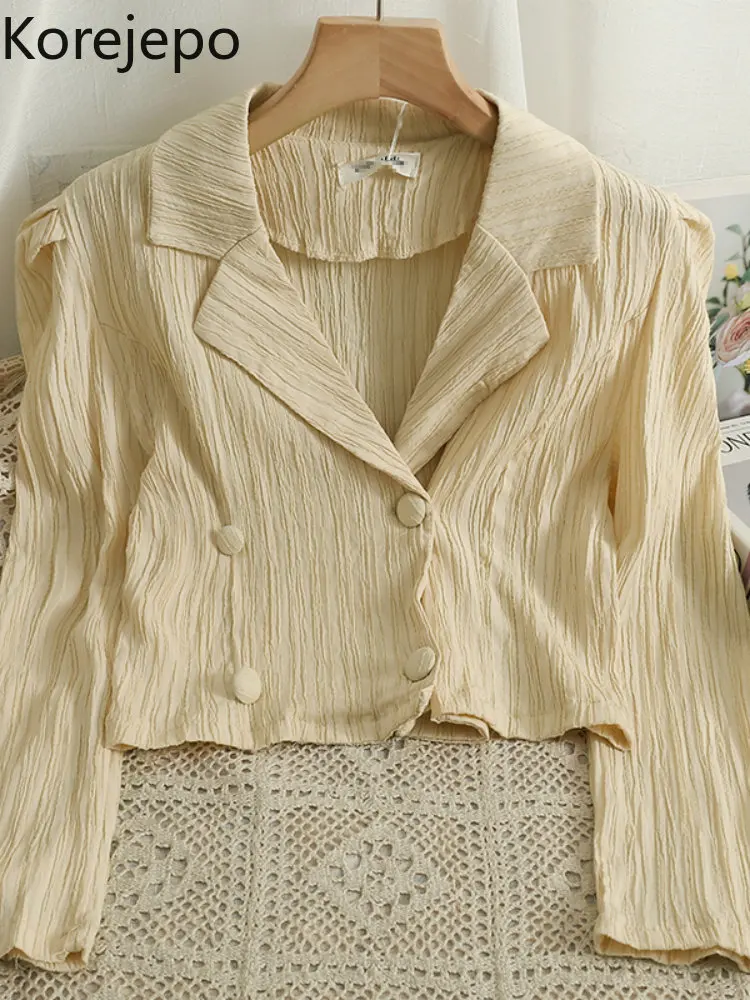 

Женская рубашка с воротником с лацканами и длинным рукавом, в французском стиле