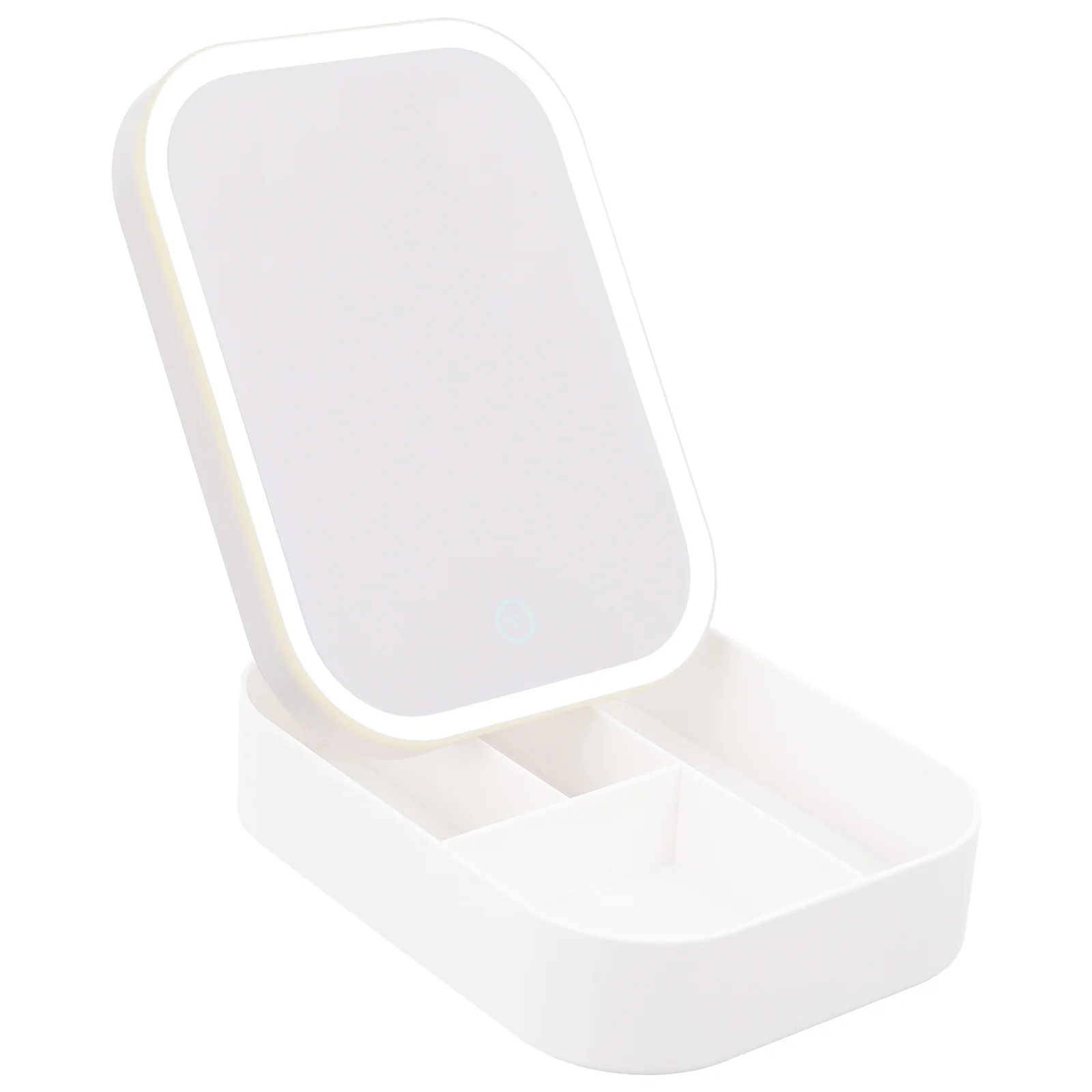 

Mirror Makeup Light Lights Organizer Fill Storage Vanity Up Box Standing Led Tray Portable Travel Make Decor Desk Fashion