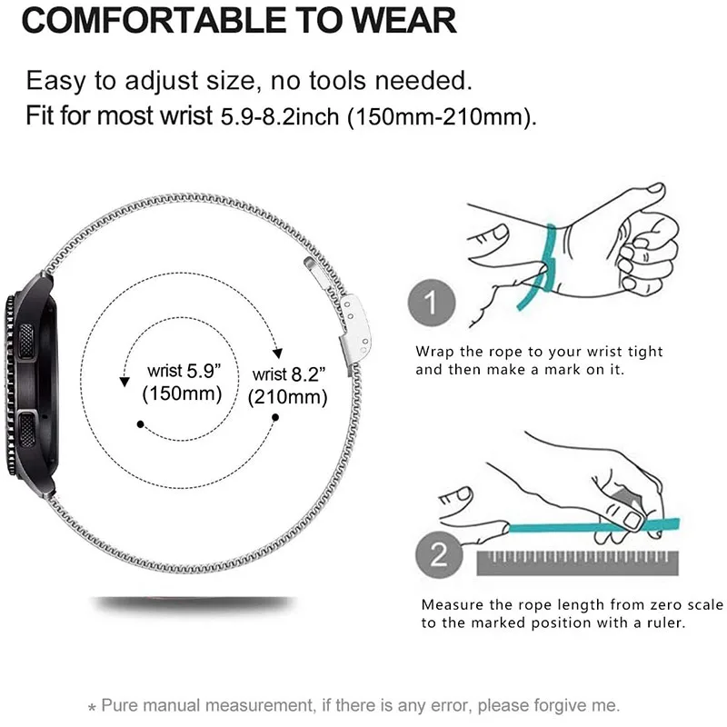Ремешок Миланская петля correa 20 мм/22 мм для Amazfit GTS 2e/4/2/3/GTS2 Mini/GTR 47 мм/GTR2/4/3/Pro/stratos