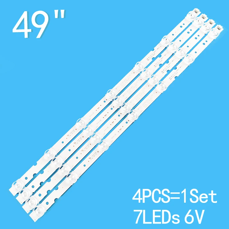 4 шт. = 1 комплект подсветки для TCL 49 дюймов LCDTV GIC49LB43-3030F2.1D 49HR330M07A0 V3 4C-LB4907-HR01J 49A260 49A261 49F6F 49D6 49V2