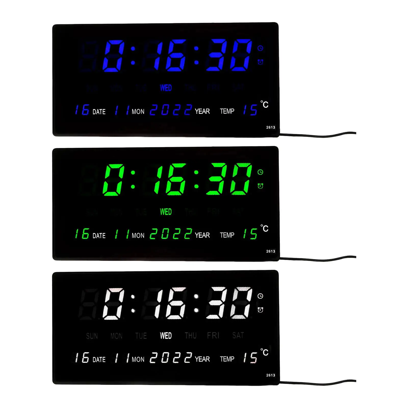 

Desk Digital Clock Electronic Desktop Clock Calendar Desk LED Alarm Clock Display for Beside Living Room Office Learning Adult