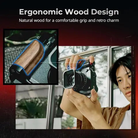 SmallRig L-образная монтажная пластина 72 г, легкая, с деревянной ручкой, двухсторонняя быстросъемная пластина для камеры FUJIFILM GFX100RF