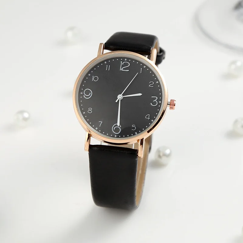 2023 New Hot Casual Simple Digital Women's Quartz Leather Watch Fashionable and Exquisite Gift for Girlfriend