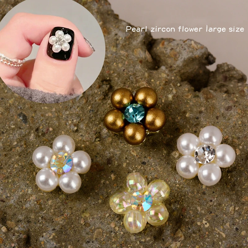 Misscheering винтажные ногти жемчуг кристалл цветок дизайн ногтей ювелирные изделия