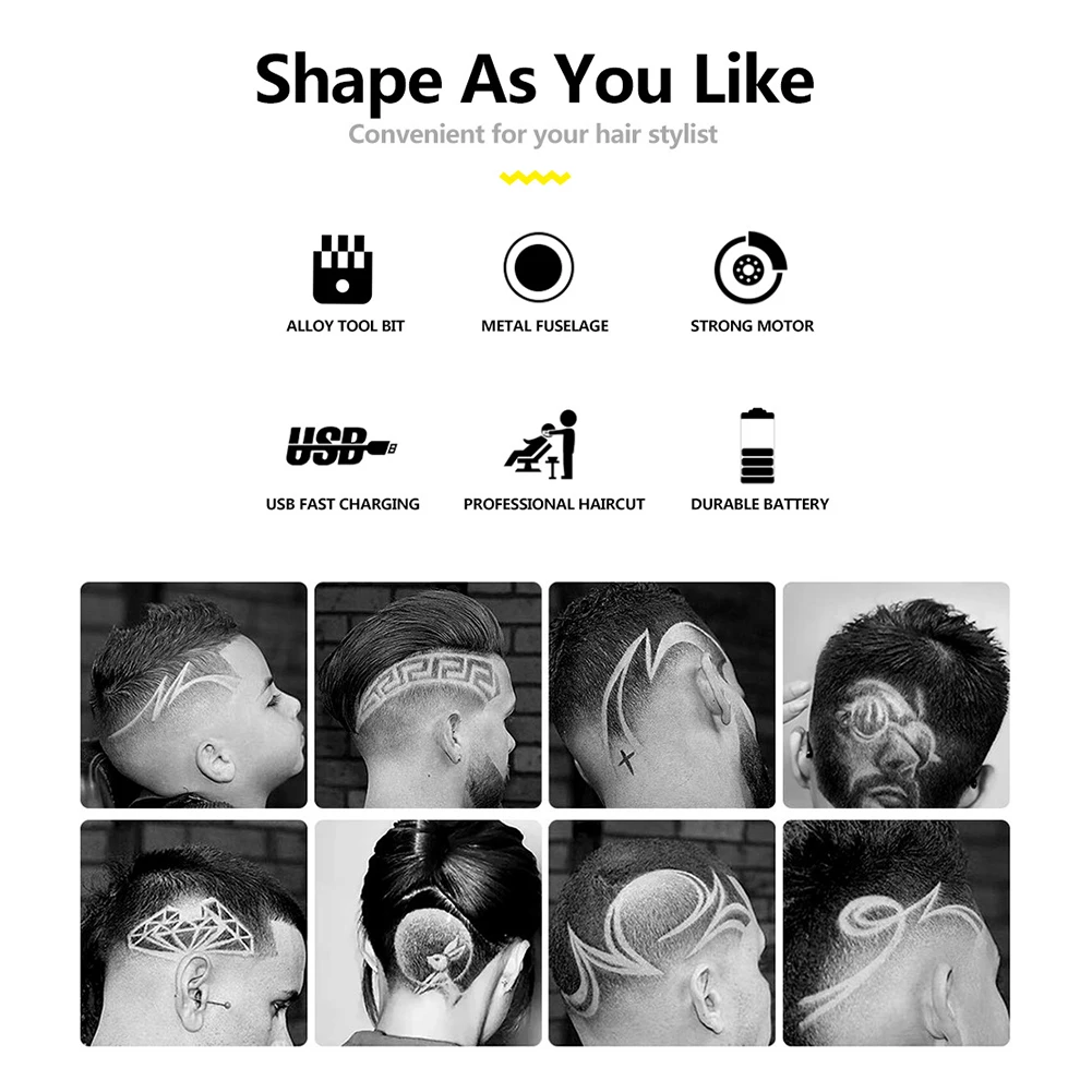 

Электрические беспроводные машинки для стрижки волос, профессиональные машинки для стрижки волос с USB-зарядкой, винтажный беспроводной три...