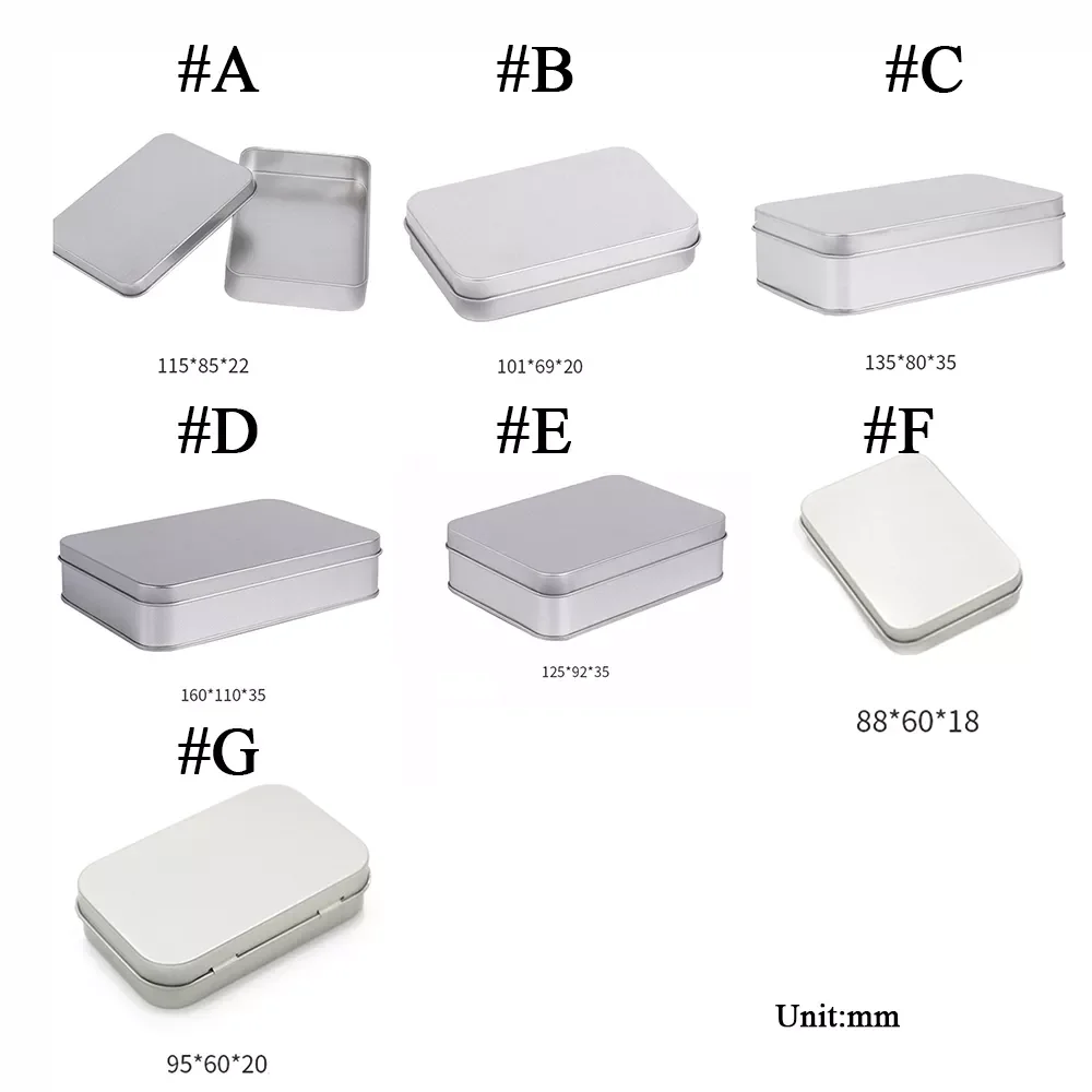 

Square Tin Storage Boxes Small Metal Storage Box Silver Jewelry Keys Coins Metal Box Tin Wedding Candy Storage Tin Can