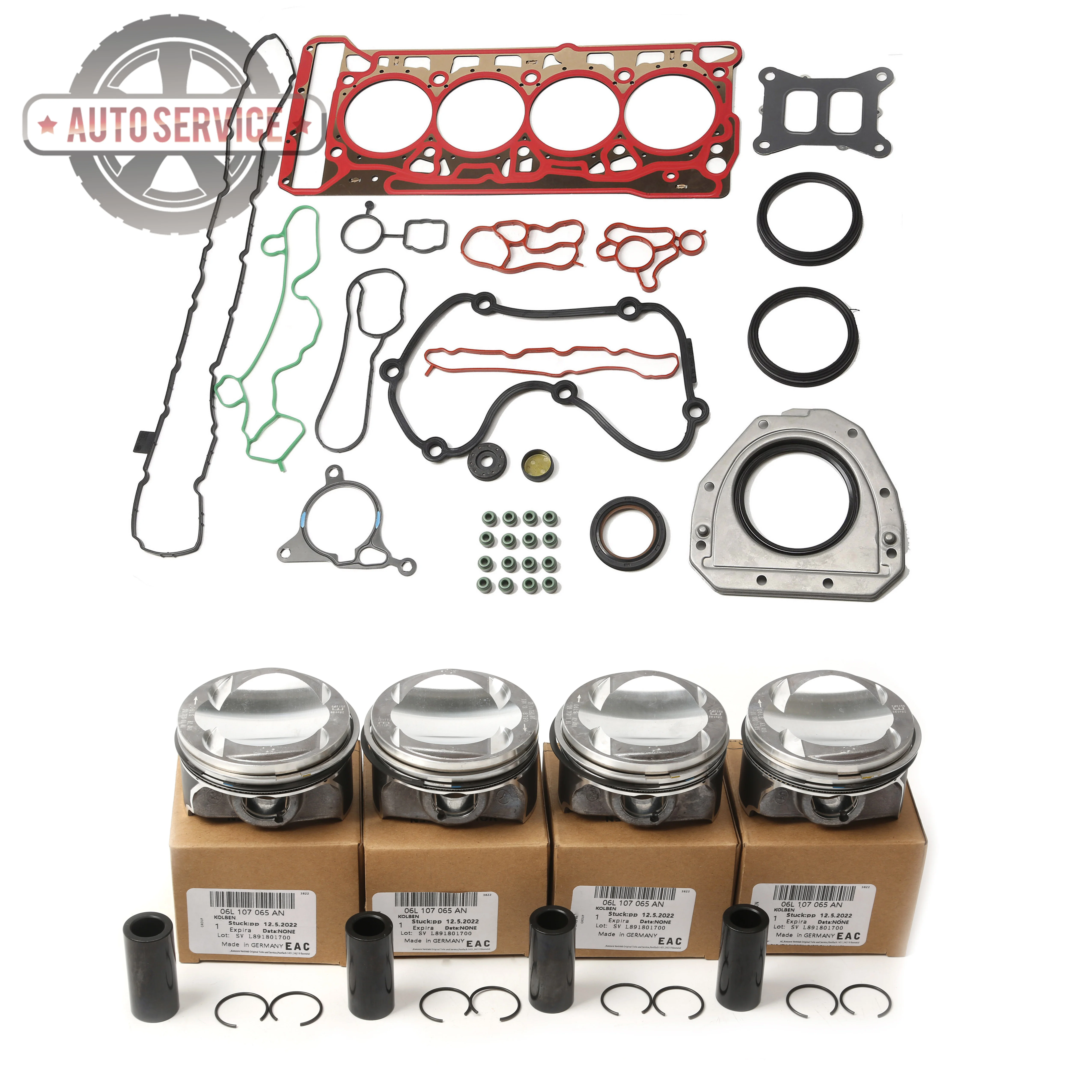 

Набор для ремонта поршней и прокладок двигателя 06L107065AN 06L198012T для Volkswagen Beetle 2,0 TFSI DDSA Passat Tiguan Allspace DTEA