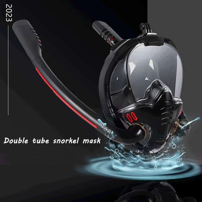 

Snorkeling Mask Double Tube Silicone Diving Adult Swimming Goggles Buceo Self Contained Underwater Breathing Masque De Plongée