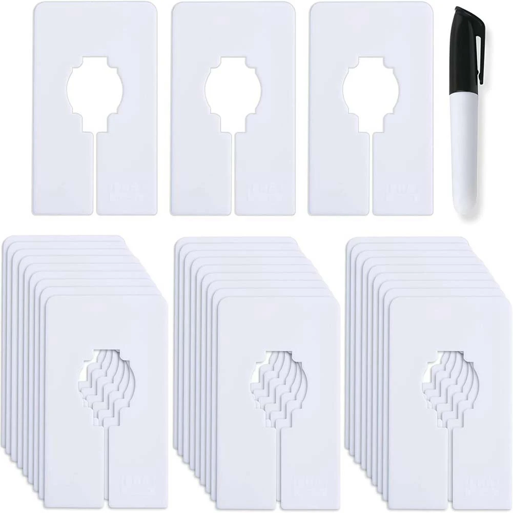 

30 Closet Dividers for Hanging Clothes- Rectangle Clothing Size Dividers,1.5X Wider White Closet Divider Set with Marker