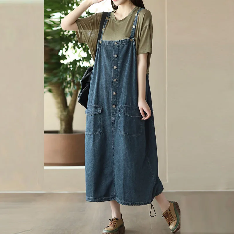 

NINI WONDERLAND 2023 летнее хлопковое джинсовое платье на бретелях, женское Повседневное платье без рукавов на тонких бретелях, джинсовые платья в Корейском стиле