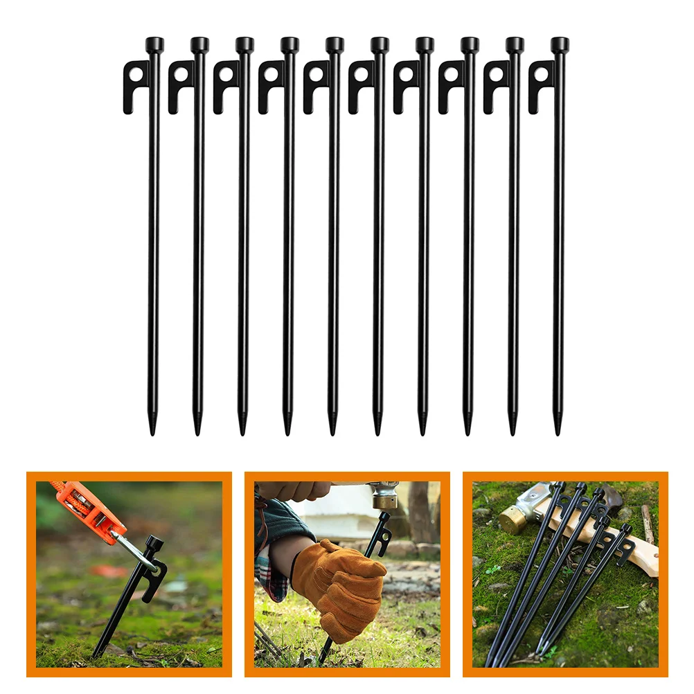 

10pcs Tent Ground Nails Metal Tent Stakes Metal Tent Pegs Camping Tent Stakes Heavy Duty Tent Stakes