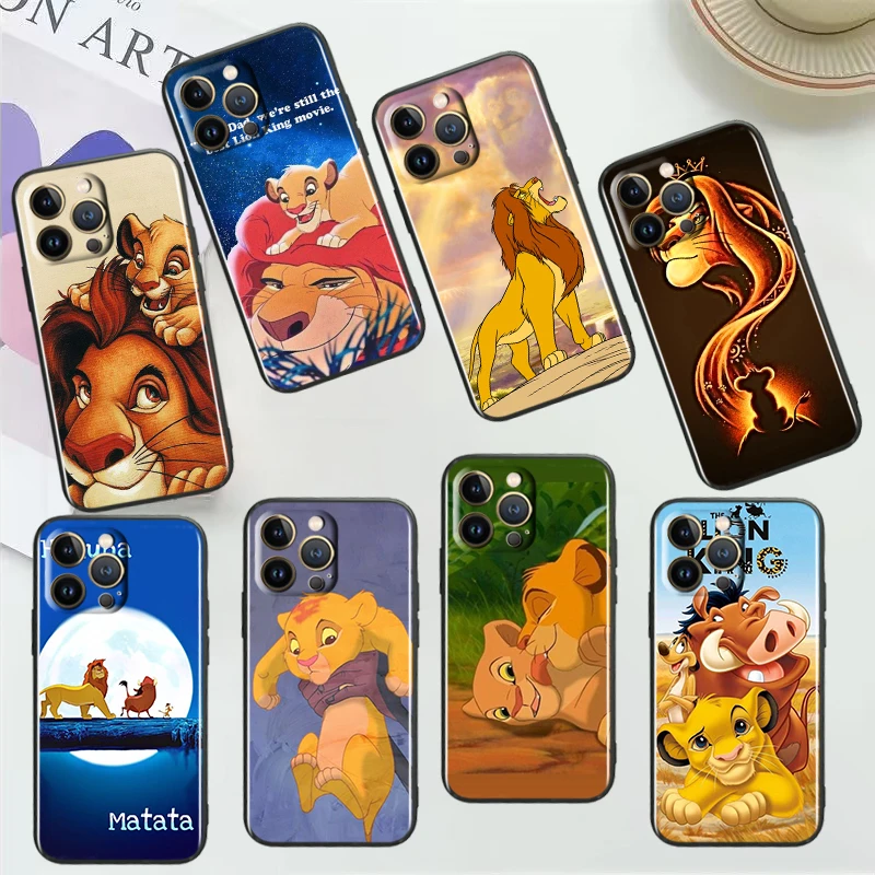 

Lion King Anime For Apple iPhone 14 13 12 11 Pro Max Mini XS Max X XR 7 8 Plus SE2020 Black Phone Case Cover