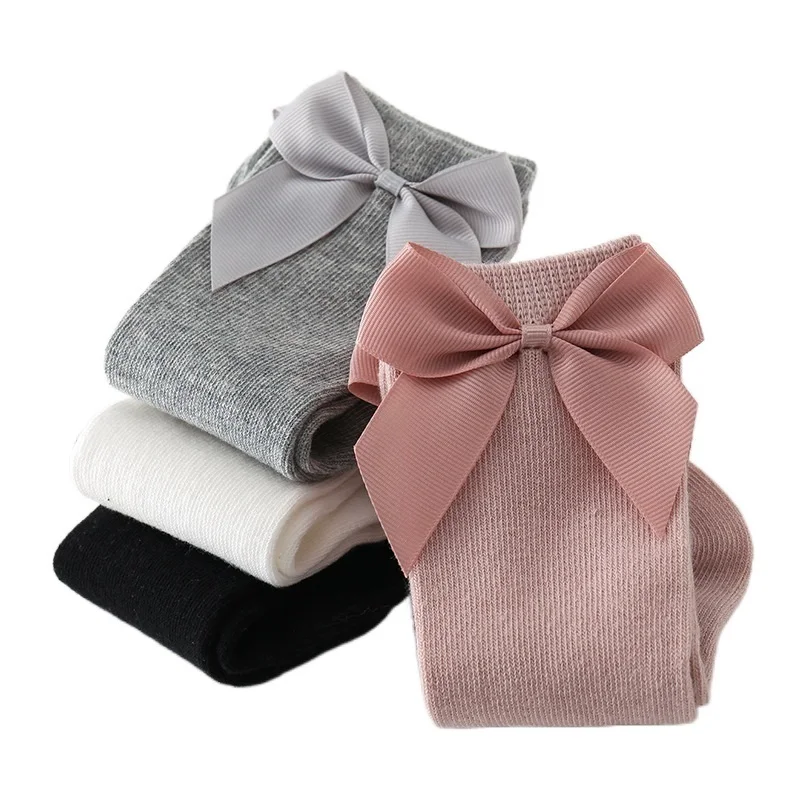 

Baby Girls Socks New Toddlers Girl Big Bow Knee High Long Soft Kids Socks Bowknot 100% Cotton 0-3 Years Newborn Socks