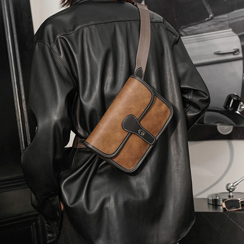 

2022 Vintage Shoulder Bag for Men Chest Bag Handbags Fashion Design Square Bags Men Shoulder Messenger Bag Men's Crossbody Bags