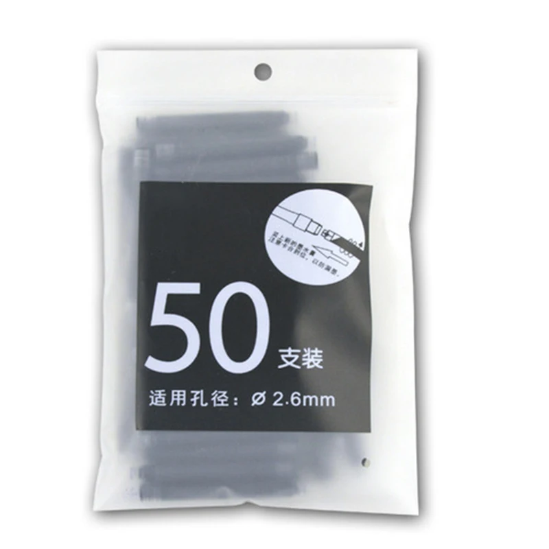

50pcs Fountain Pen Ink Cartridges High Quality Refill Short Cartridges Office Supplies for Calligraphy Pen and Fine Writing
