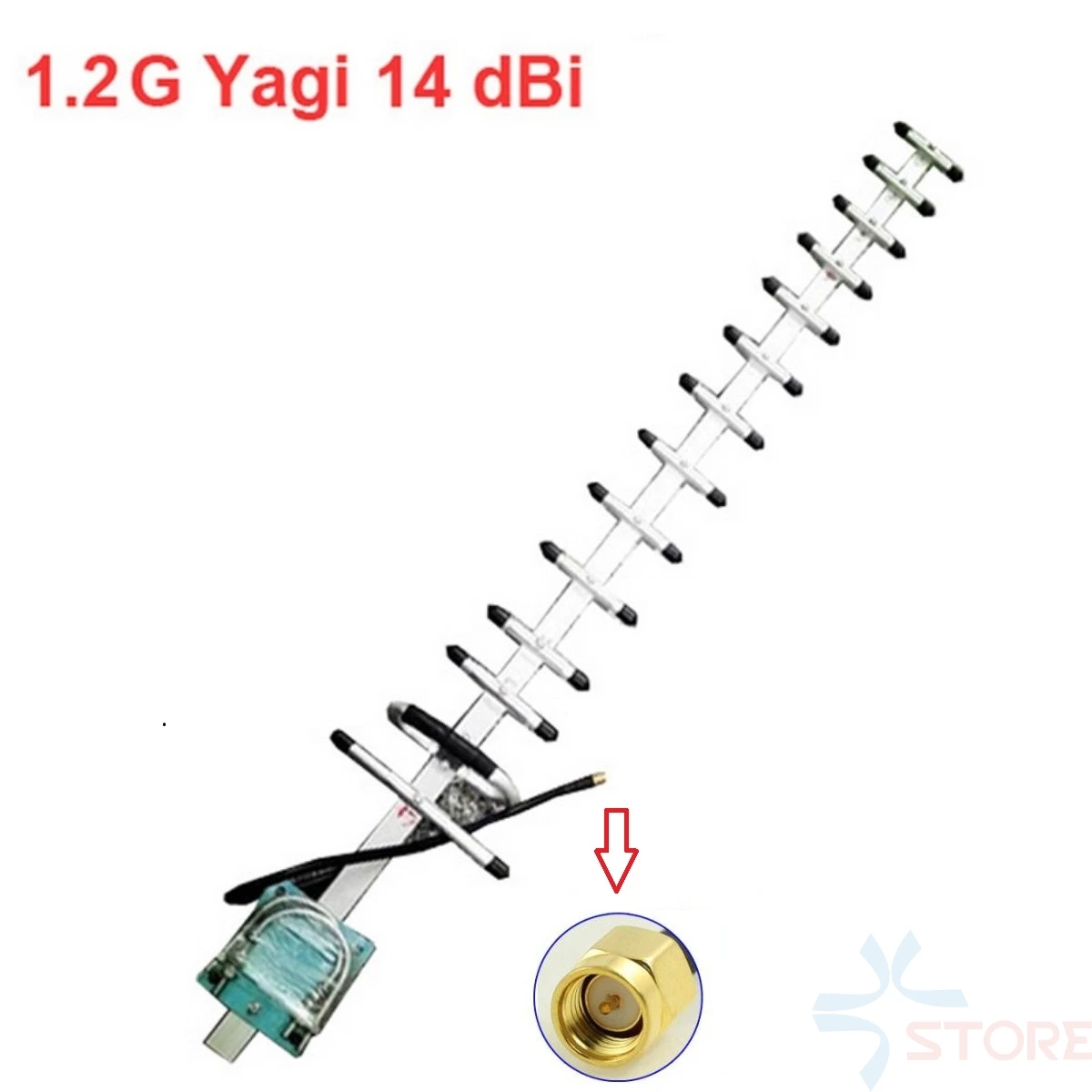 Антенна 14dbi 1 2G Yagi 1180-1220 МГц 2 ГГц антенна беспроводного приемопередатчика yagi 14
