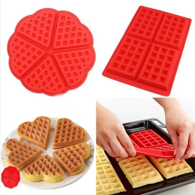 

Kitchen Waffle Mold Non-stick Cake Mould Makers Kitchen Silicone Waffle Bakeware