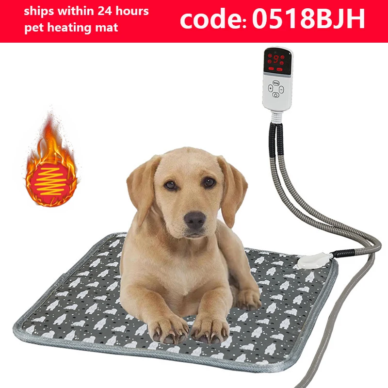 New Dog Adjustable Electric Heating Pad Temperature Waterproof Dog Heating Pad With Timer Pet Heated Mat Pet Sleeping Supplies