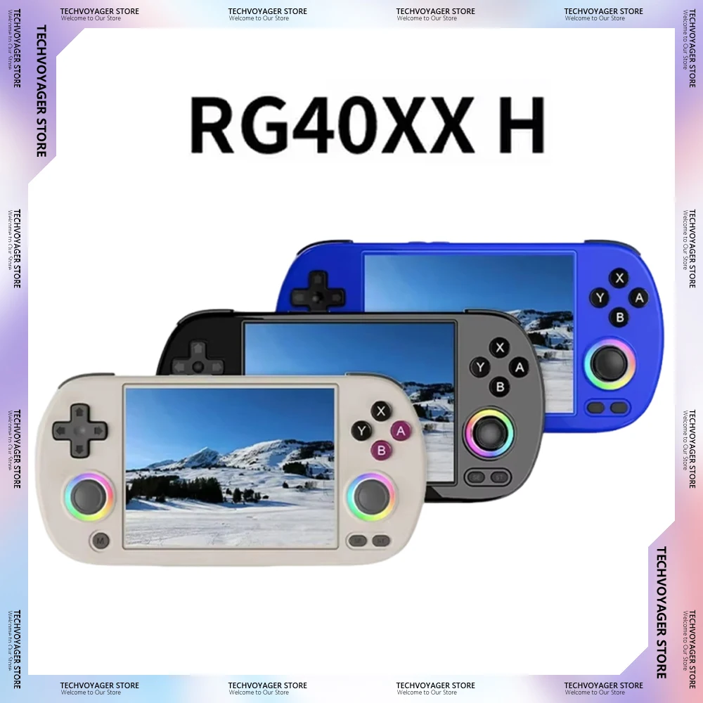 Фото Портативная игровая консоль ANBERNIC RG40XX H с 4,0-дюймовым IPS-экраном, поддержкой ретро-игр, джойстиком и RGB-подсветкой, аккумулятор 3200 мАч. №1