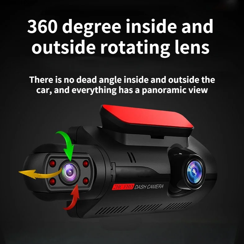 Видеорегистратор скрытый 3-дюймовый поворот на 1080 ° с поворотом 360 | Автомобили и