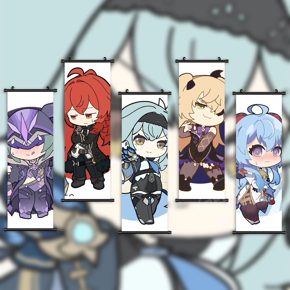 

Wall Art Canvas Genshin Impact Pictures Diluc Ragnvindr Painting Anime Print Beelzebul Poster Ganyu Hanging Scrolls Home Decor