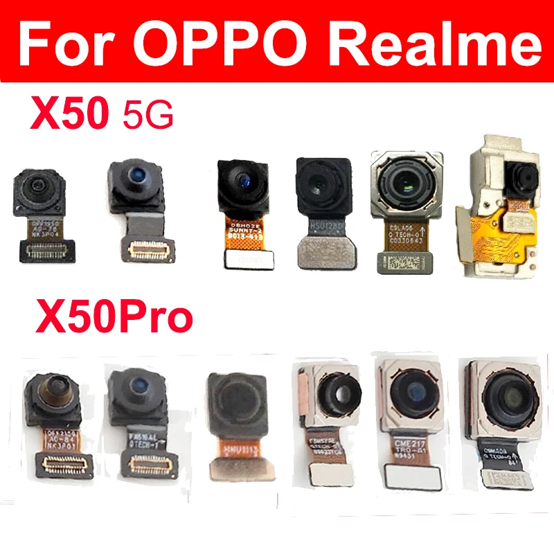 Модуль задней фронтальной камеры для Oppo Realme X50 X50Pro 5G Mini фронтальная основная ультраширокая камера гибкий кабель детали