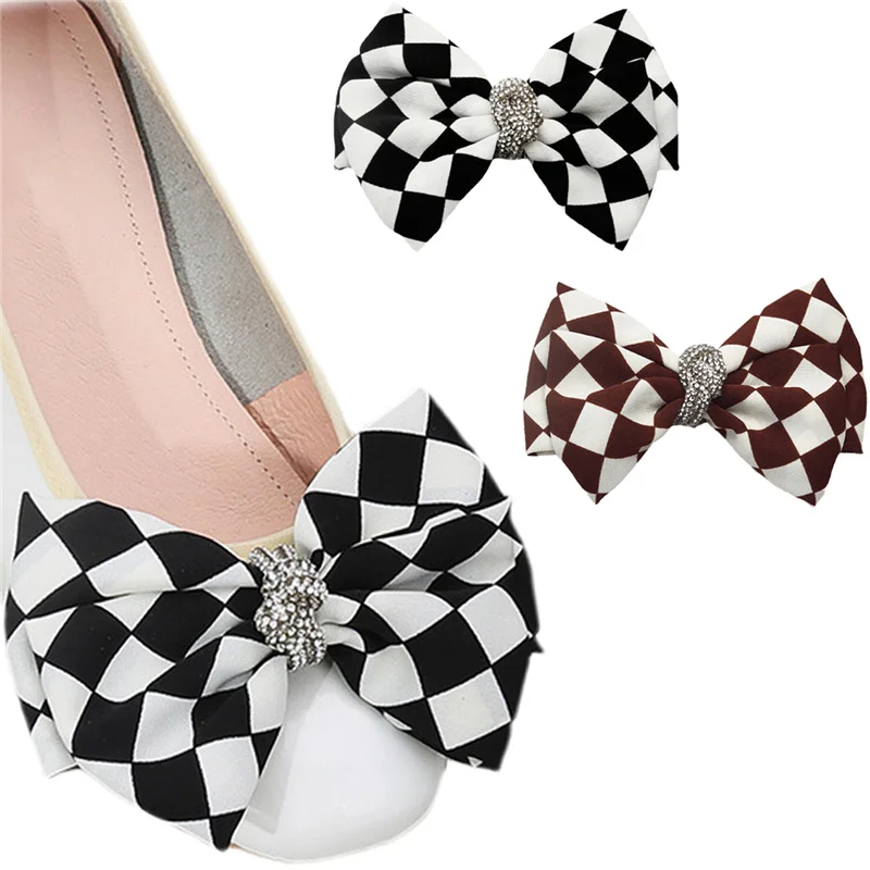 

Модные зажимы для обуви в клетку, 2 шт.