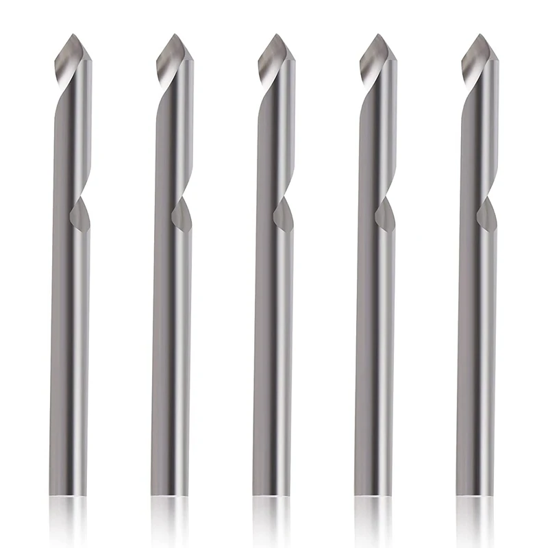 

Hot-60 Degree V-Groove Flat Spiral Engraving Router Bit For Hardwood Copper Aluminum MDF, 1/8 Inch Shank, 5PCS