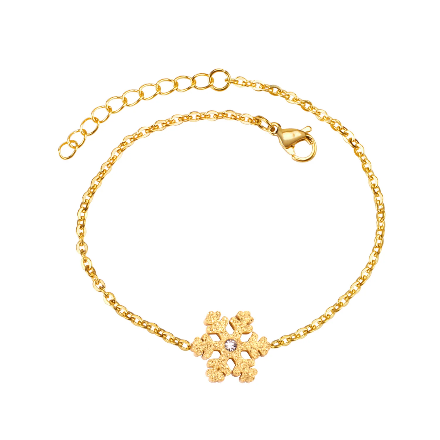 

Женский браслет-цепочка из нержавеющей стали с кристаллами