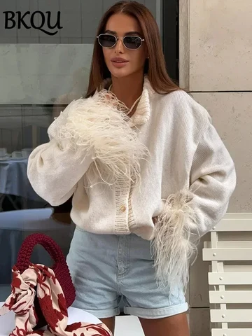 BKQU Короткий вязаный кардиган из полиэстера