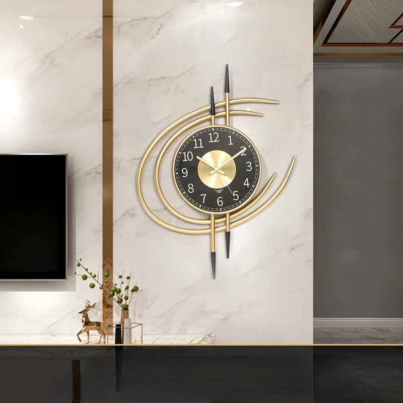 Creative Modern Minimalist Automatic Mechanical Personality Office Light Luxury Nordic Clock Hotel Lobby Living Room Wall Clock