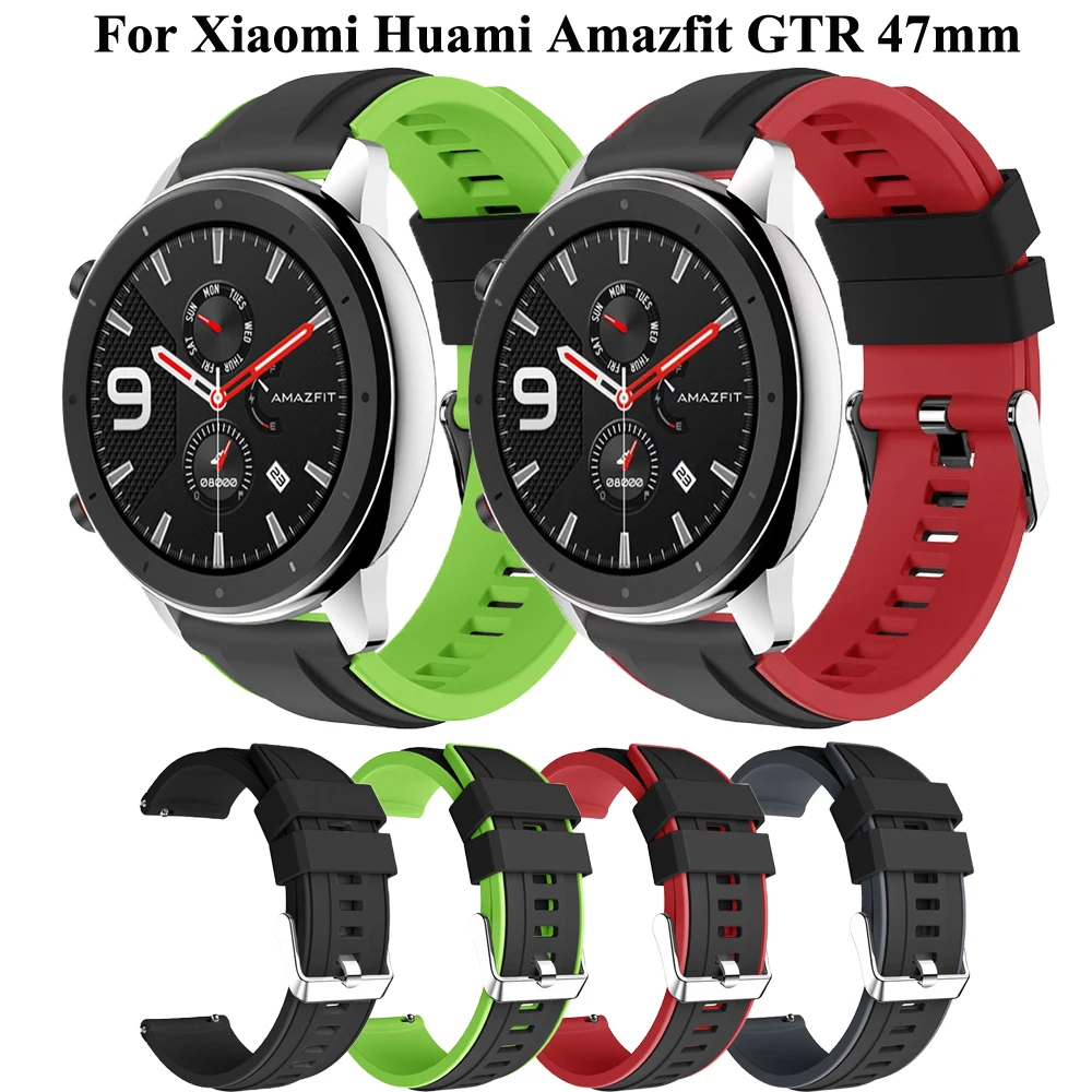 

22mm Smart Watch Silicone Strap For Xiaomi Huami Amazfit GTR 47mm 2E 2 3 pro Easy Fit Band Amazfit Stratos 3 Pace 2 2S Wristband