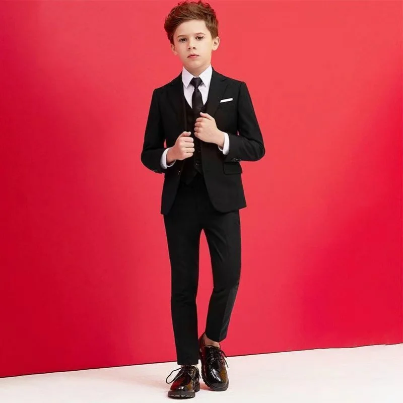 Children's Business Suit Handsome Boy Dresses of Bride Fellow Kids Costume for Piano Performance Middle and Big Children Boy Sui
