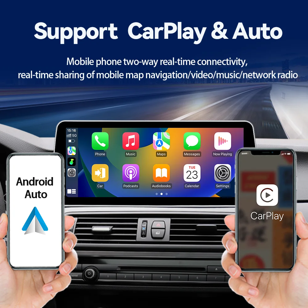 Новинка ID8 UI 12.3inc Система Android беспроводной Carplay авто для BMW 5 серии F10 F11 CIC NBT