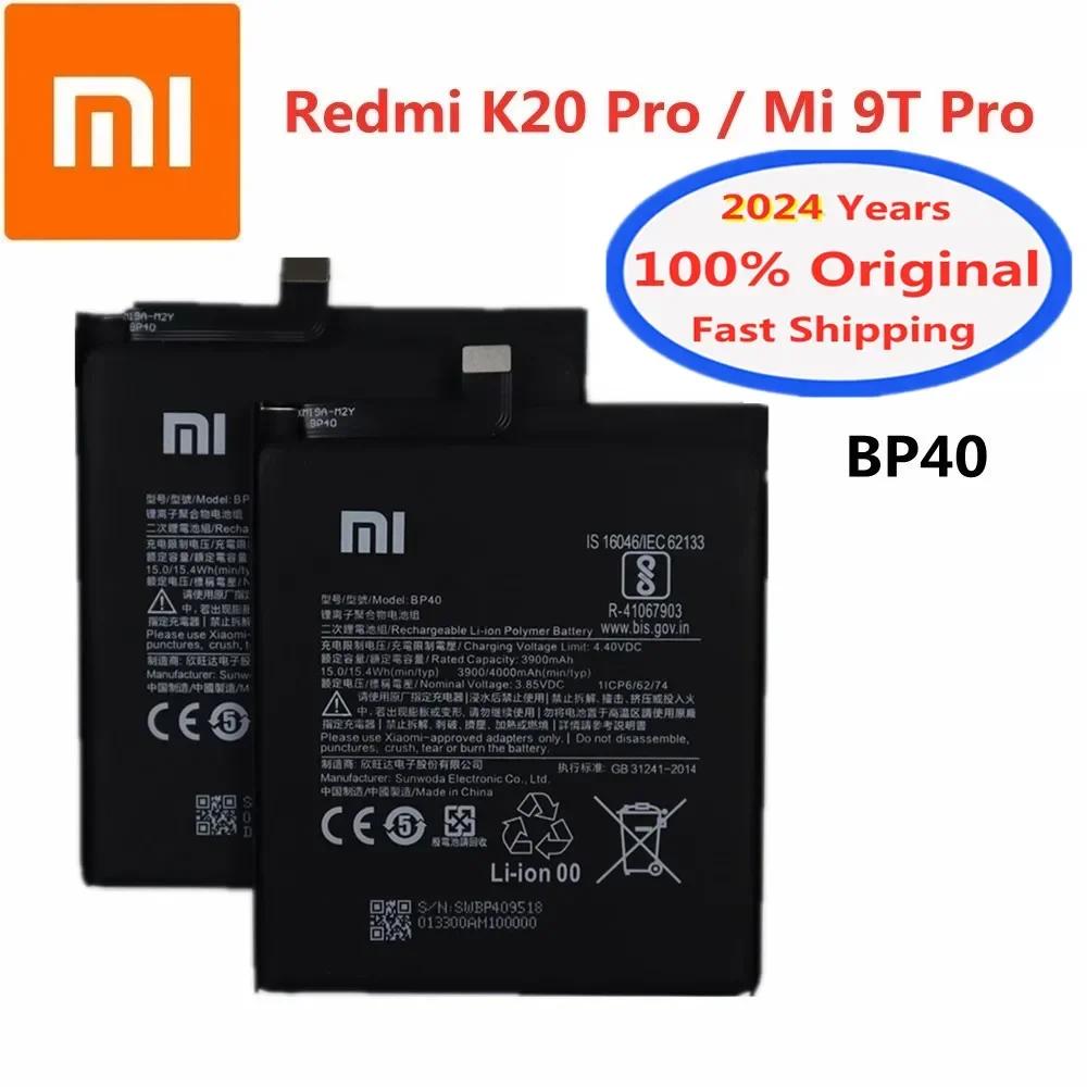 2024 года Xiao mi оригинальный аккумулятор BP40 для Xiaomi Redmi K20 Pro Mi 9T Mi9T телефона 4000 мАч