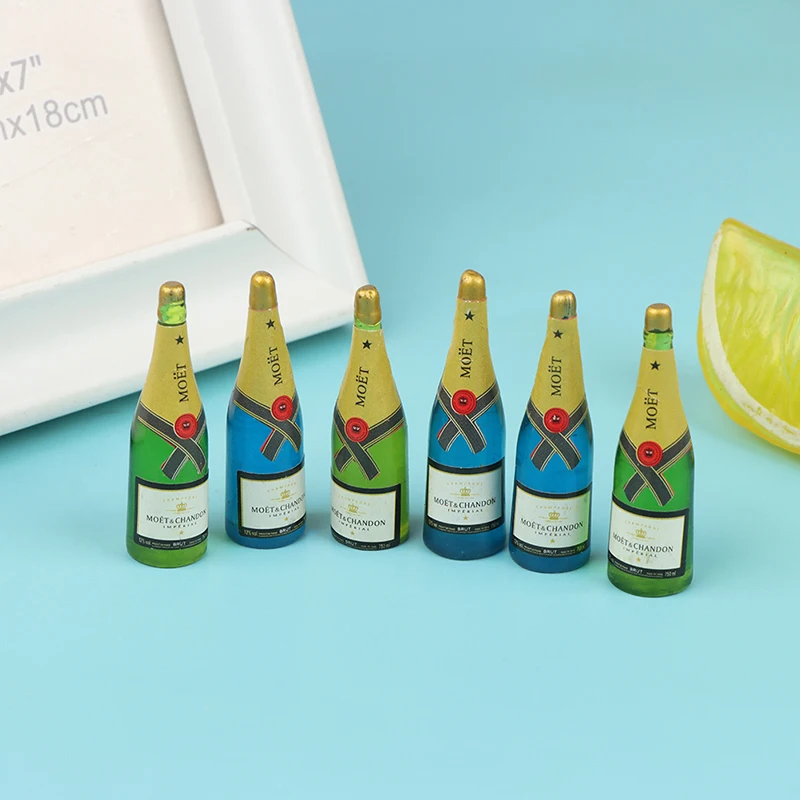 

5pcs 1:12 Dolls House Mini Wine Drink Dollhouse Miniature Vitreous Champagne Bottles Glass Liquor Bottles For Dolls Kitchen Toy