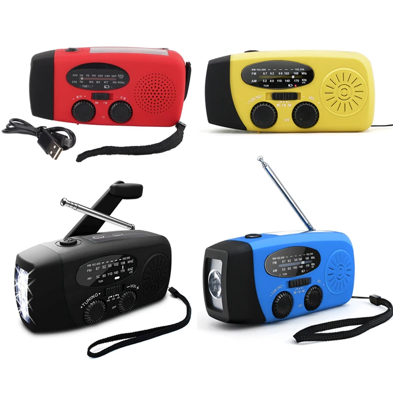 

New Multifunctional Hand Radio Solar Crank Dynamo Self Powered AM/FM/NOAA Weather Radio Emergency Use LED Flashlight Power Bank