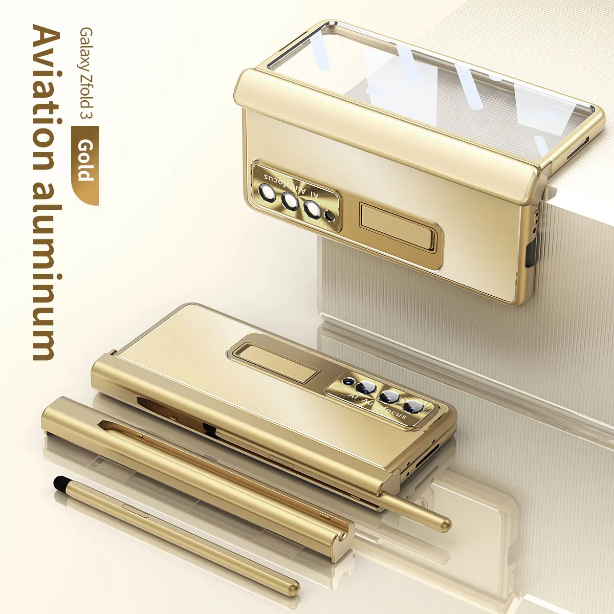 

Full 360-degree Metal Armor Case For Fold 3 Fold4 Cover 2pcs Pen Slot Hinge Case For Samsung Galaxy Z Fold 3 Fold4 5G With S Pen