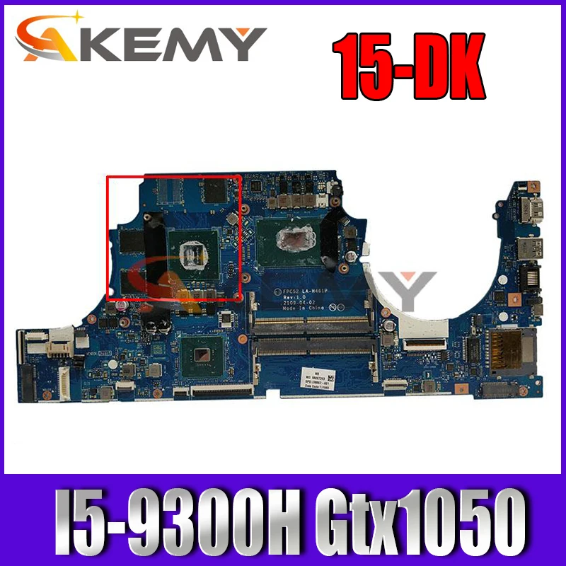 

Placa Motherboard L58862-601 For HP 15-DK 15-Dk0051Wm Laptop Motherboard With CPU I5-9300H Gtx1050 LA-H461P Tested Working