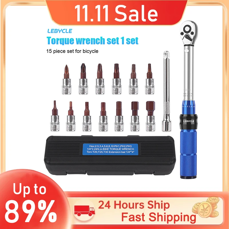 

Флюоресцентный торцевой ключ для горного велосипеда, комплект 2-24 нм, торцевой ключ, инструменты для ремонта велосипеда, динамометрический ...