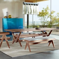 ustom north american black walnut tempered glass solid wood dining table italian minimalist rectangular designer dining table